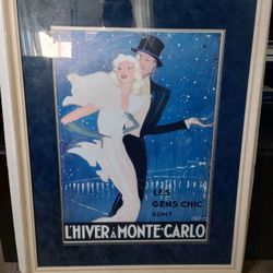 Framed L'Hiver A Monte-Carlo Les Gens Chic by Jean-Gabriel Domergue