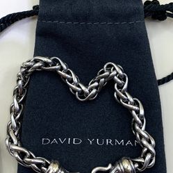 David Yurman 5mm Silver/gold Bracelet, 7.5” Long, Unisex