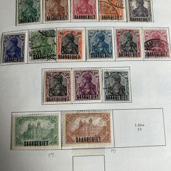 SAAR Saargebiet Postage Lot Of 16 Stamps Issued 1920 To 1921