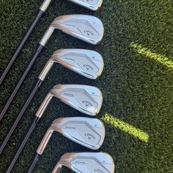 Callaway Elyte X iron set 6-PW, AW • LEFT HAND • Graphite reg+ shafts • $625 • Pickup in Deer Park Tx
