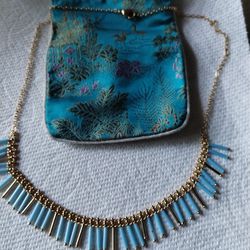 A Beautiful One Of A Kind Gold Plated 18" Necklace.