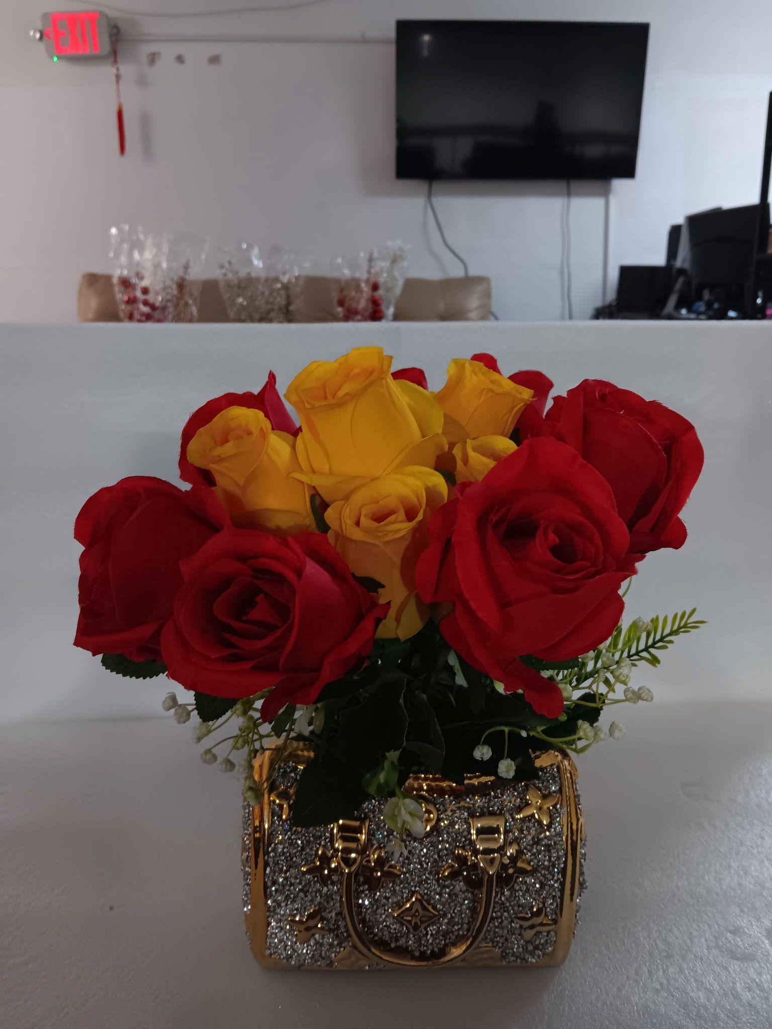 Artificial Flower Purse Vase