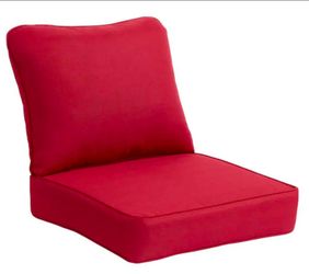 Hampton Bay 24 in. W x 24 in. D CushionGuard Deep Seat Universal Outdoor Lounge Chair Cushion in Chili