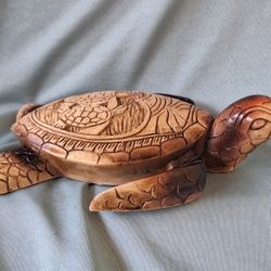 Tikimaster Turtle Wood Carving Hawaiian Turtles Wooden Hand Carved Turtle Statue
