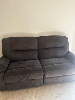 Gray Microfiber Reclining Loveseat