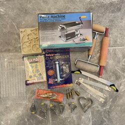 Polymer Clay Kit Including Pasta Machine And Clay Extruder And Lots More