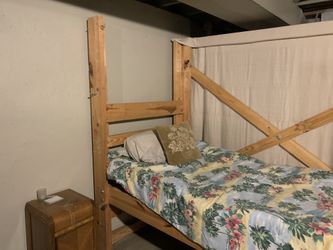 Pair Of Rustic Twin Cabin Beds