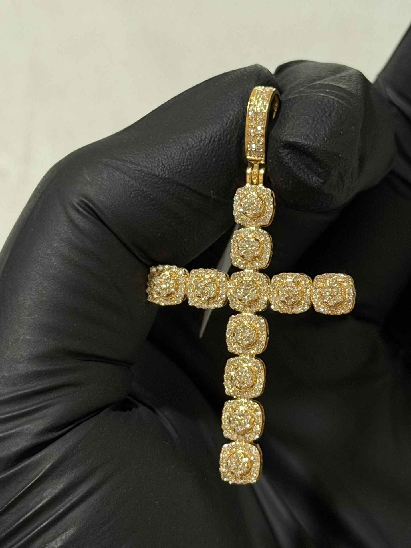 Gold And Diamonds Cross Pendant