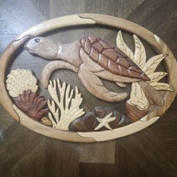 Wooden Sea Turtle Wall Hanging