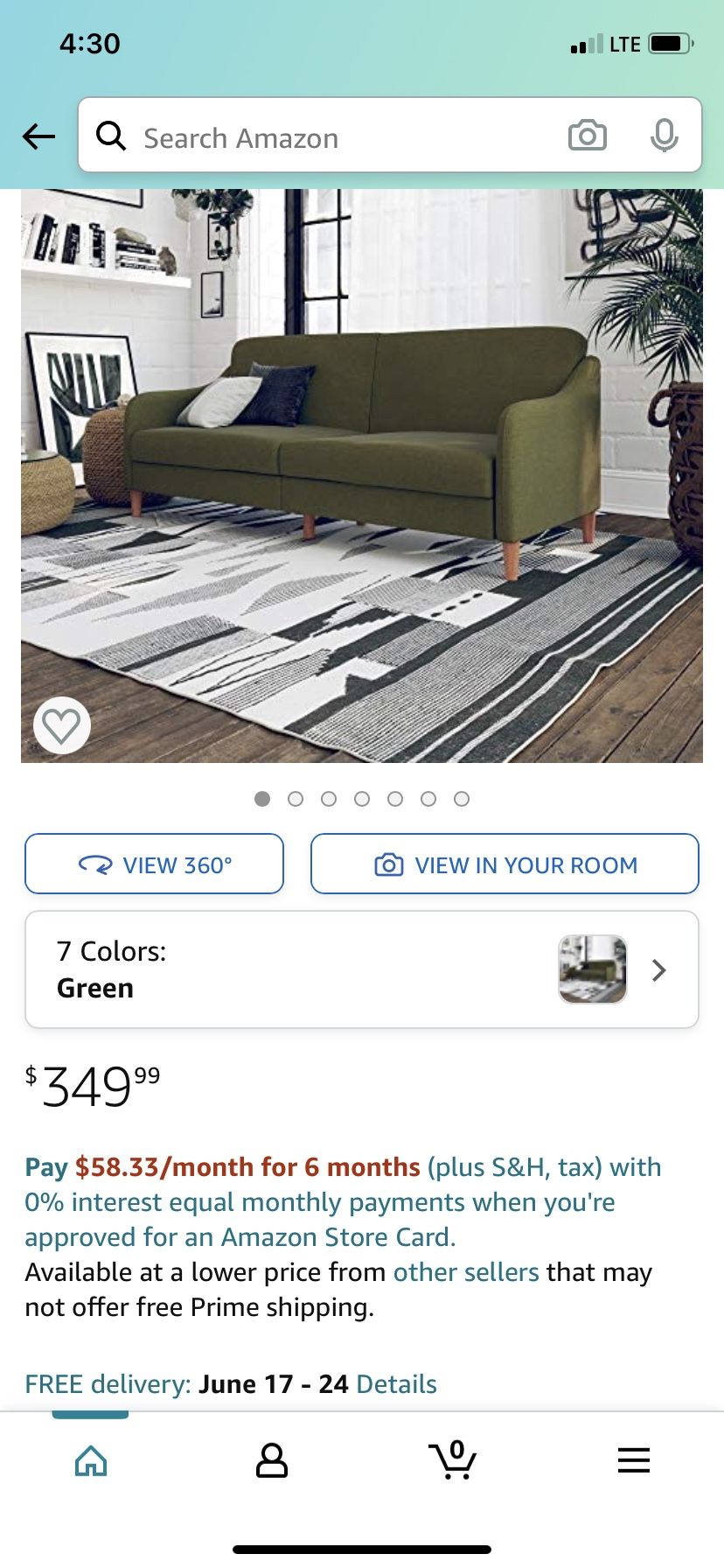 Coil Green futon