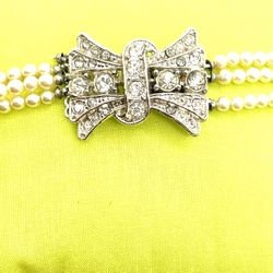 Antique Faux Pearl Multistrand Necklace 