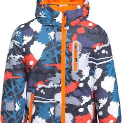 Boys Ski Jacket Colorful Waterproof Insulated Snow Coat Windproof Unisex Winter Outdoor Coats Size 12@Clo
