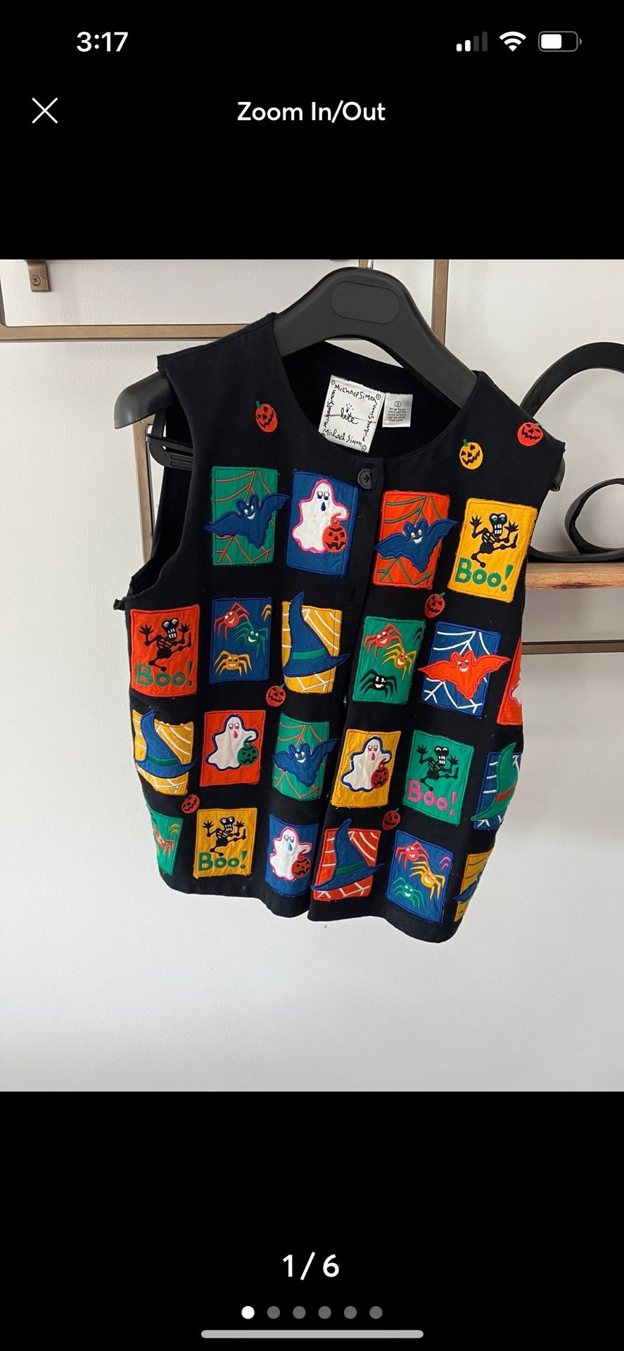 Michael Simon lite Halloween Themed Vest with Colorful Patches