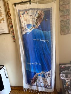 Santorini Greece Souvenir Beach Towel   Is not a towel