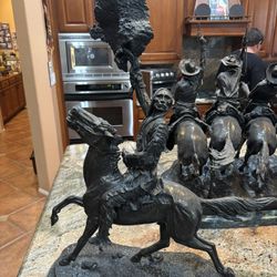 Remington Bronze “Buffalo Signal” Statue 