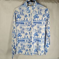 Long-sleeve, quarter-zip activewear top from Smith & Quinn blue /white  Medium