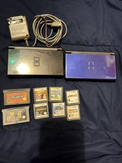 DS Lites with charger and 6 DS games And 2 Gameboy Games