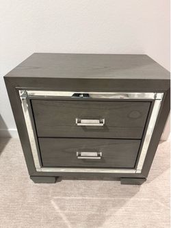 Beautiful Gray Mirrored Night stand