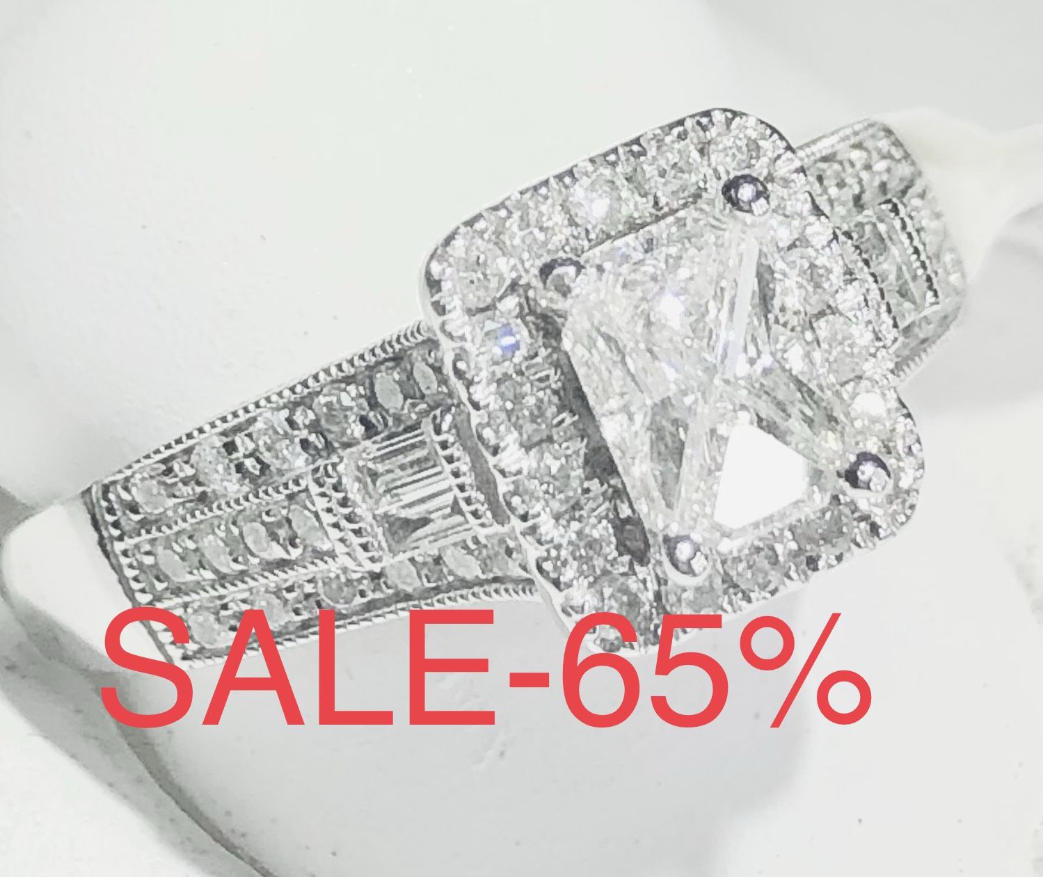 Engagement Ring  Anniversary Diamond Ring  1.30 Carats Natural Diamonds 💎❤️ LIQUID ATION SALE -65% APPRAISED BY GEMOLOGICAL INSTITUTE NEW YORK 