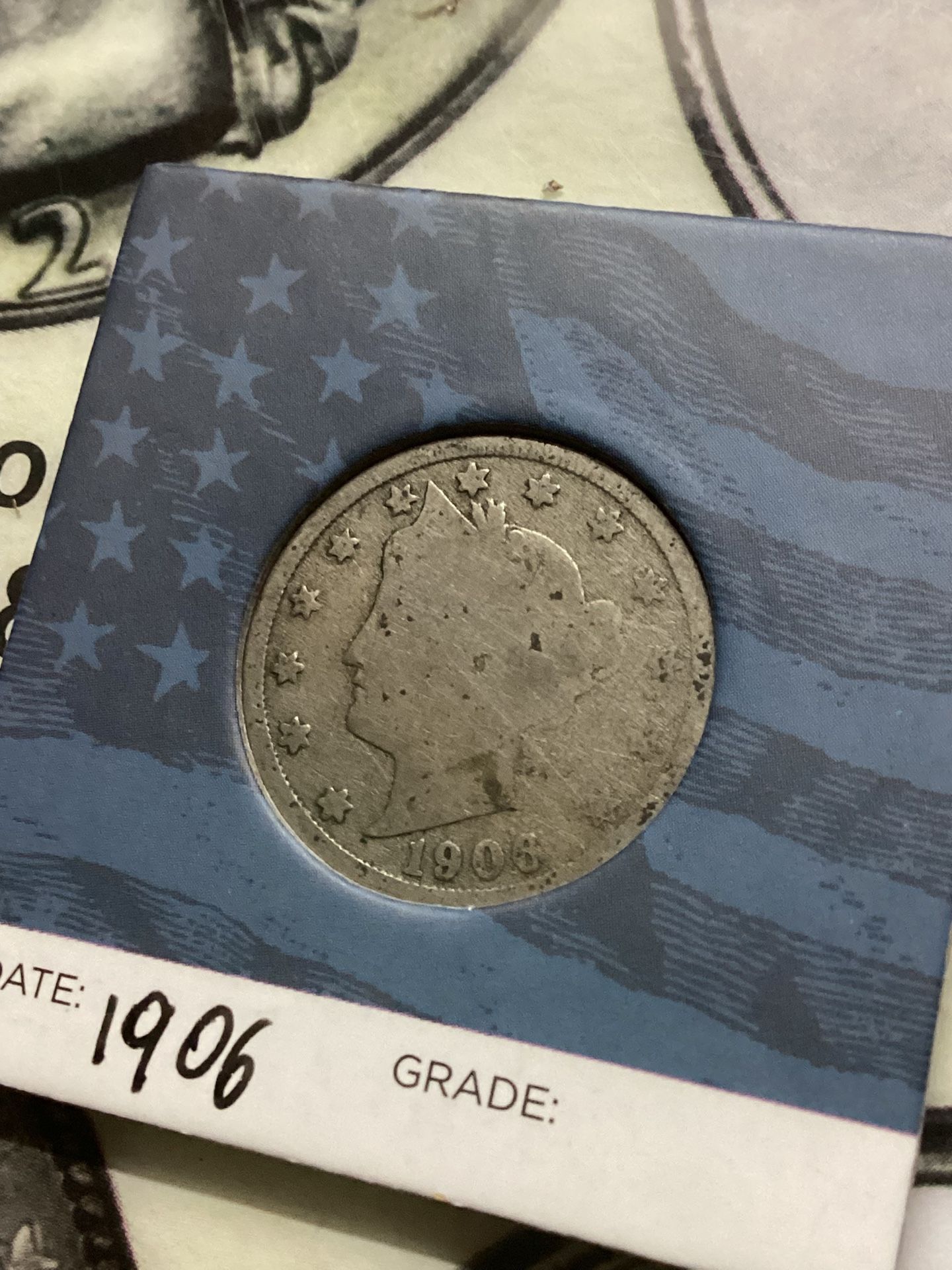 1906 LIBERTY V FIVE CENT NICKEL FINE RARE OLD COIN