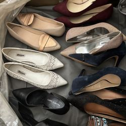 8 Pairs Women’s Heels And Flats Size 7 $60