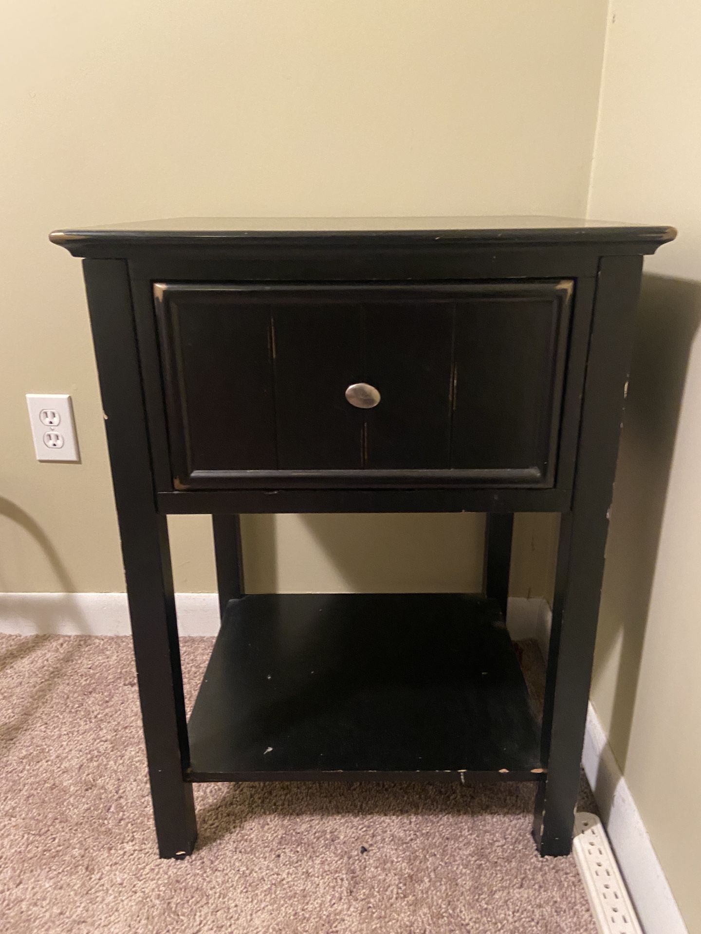 Large Wooden Black Nightstands