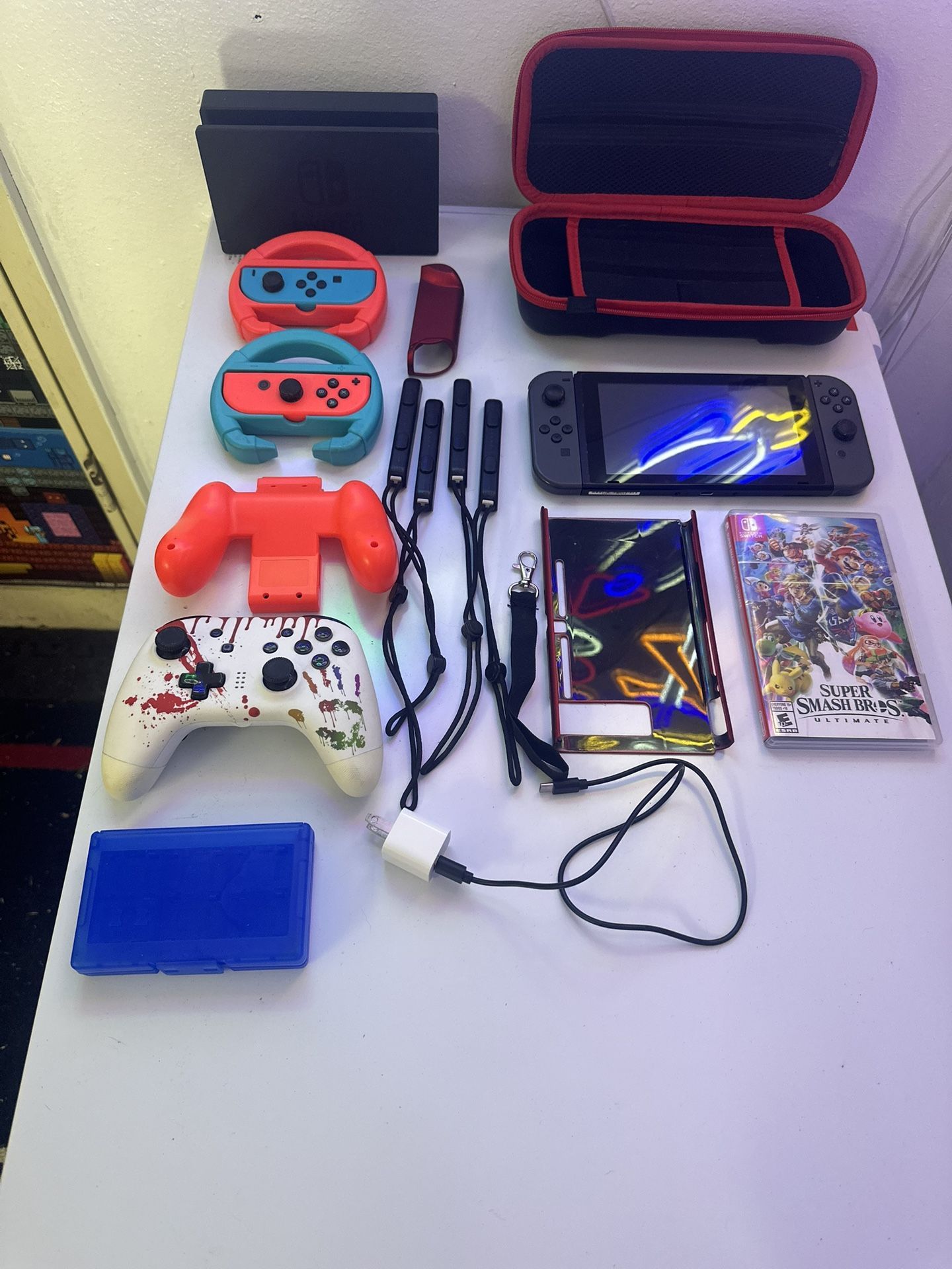 Nintendo Switch w/ Smash Bros Game & accessories