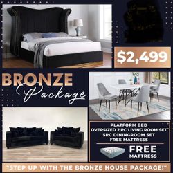 NEW 3 ROOM LUXURY PACKAGE DEALS- BED MATTRESS DINING ROOM SECTIONAL SOFA AND MORE 
