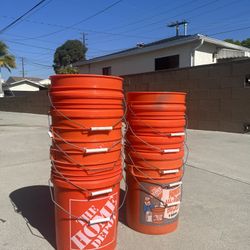 The Home Depot (5 Gallon) Orange Homer Bucket Rigid HDPE plastic construction Lot 10