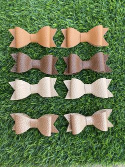 Piggie hair bows/fall faux leather bows for girls