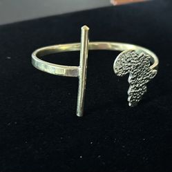 African Map Brass Bracelet 