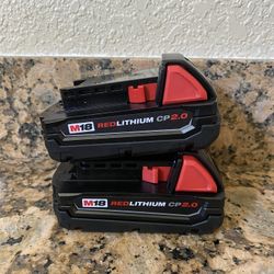 2 Milwaukee M18 Batteries 