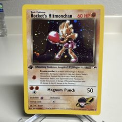 Rockets Hitmonchan 1st Edition Gym Heroes Trading Card 11/132 Vintage