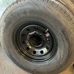 2 Tires ST 235x85-16 14 Ply With Rim $400