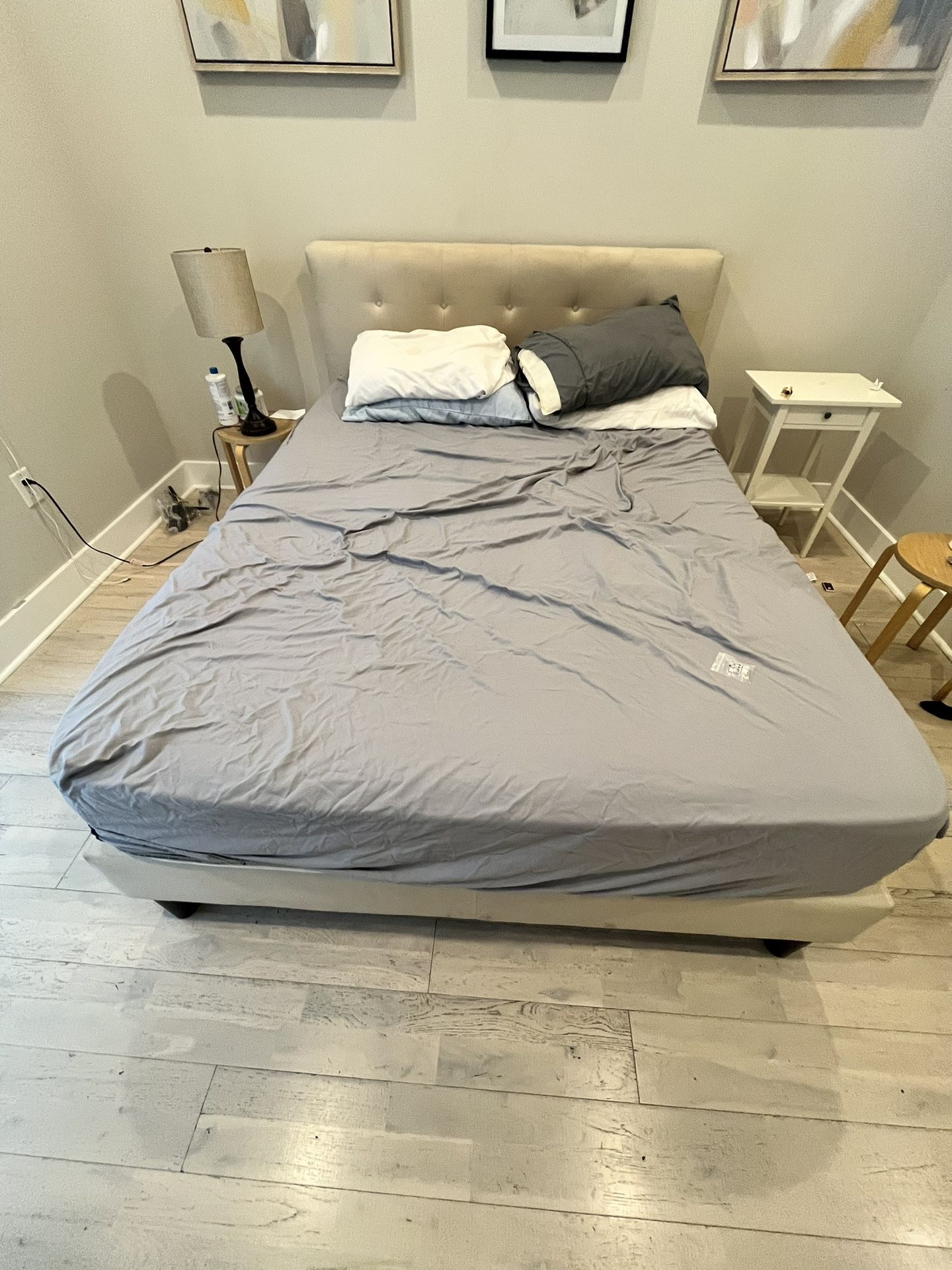 Queen Bed Frame W/Mattress