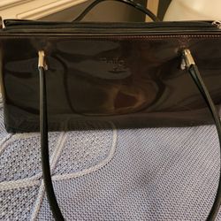Vintage Beijo Metallic Burgany With Black Bottom Hard Side Purse