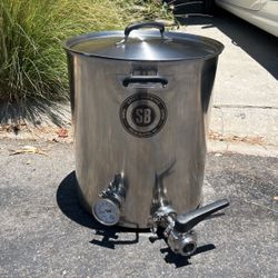 20 GALLON Spike + kettle + Valve + Thermometer + Second Bottom Beer Brewing Equipment 