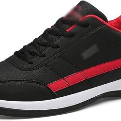 ACSONS Men Boots Fashion Men's Sports Shoes Men's Casual Shoes Breathable Laces Men's Casual Shoes Spring Leather Shoes Men (Color : Black, Size : 9) 