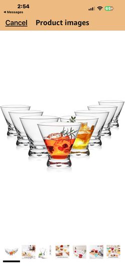 Martini Glasses Set of 8, 8oz Stemless Martini Cocktail Glasses for Margarita, Cosmopolitan, Manhattan, Home Bar, Gimlet, Pisco Sour, Brandy, Crystal 