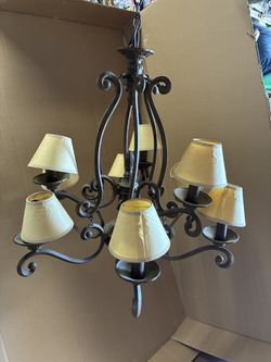 Vintage 9-Light Ornate Metal Chandelier -$75!