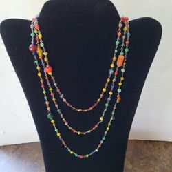 Sterling & Glass Bead Am Eagle Outfitter 64" Necklace 