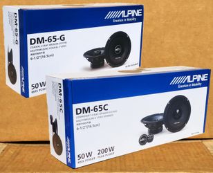Alpine Car Speakers 2 Sets 6 1/2" DM-65-G 2-Way Coaxials & DM-65C Components DM Series 400 Watt Package 🚨 Payment Options Available 🚨