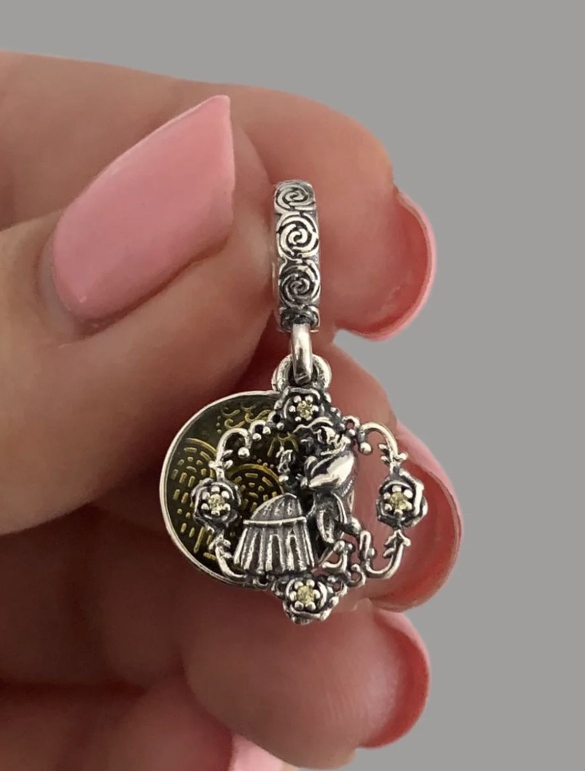 Sterling Silver 925 Beauty And The beast Charm