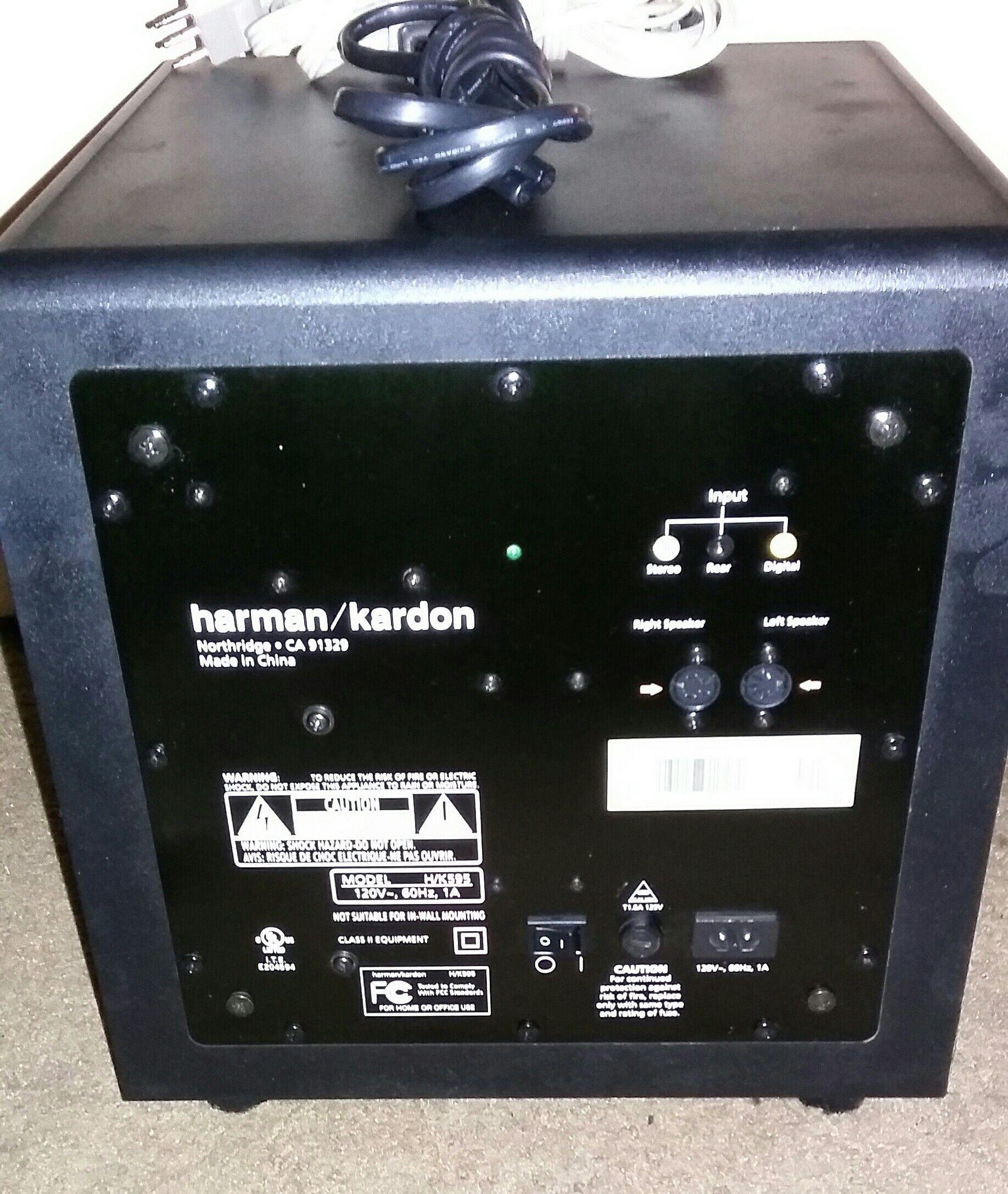 Harman kardon 595 best sale subwoofer