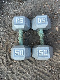 50 lb Hex Dumbbells Pair