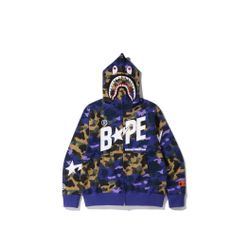BAPE x Heron Preston Mix 1st Camo Shark Relaxed Fit Full Zip Hoodie XXL