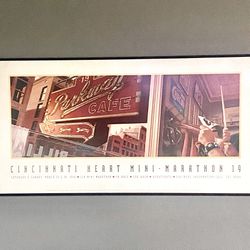 Framed Vintage Cincinnati Marathon Advertisement 