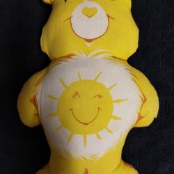 Vintage 1980's Care Bear Funshine Bear cut and sew plush toy, 12"