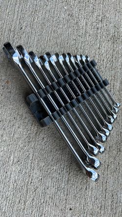 Chrome Combination Wrench Set with Rack