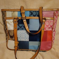 Vintage Coach Patchwork Tote Bag
